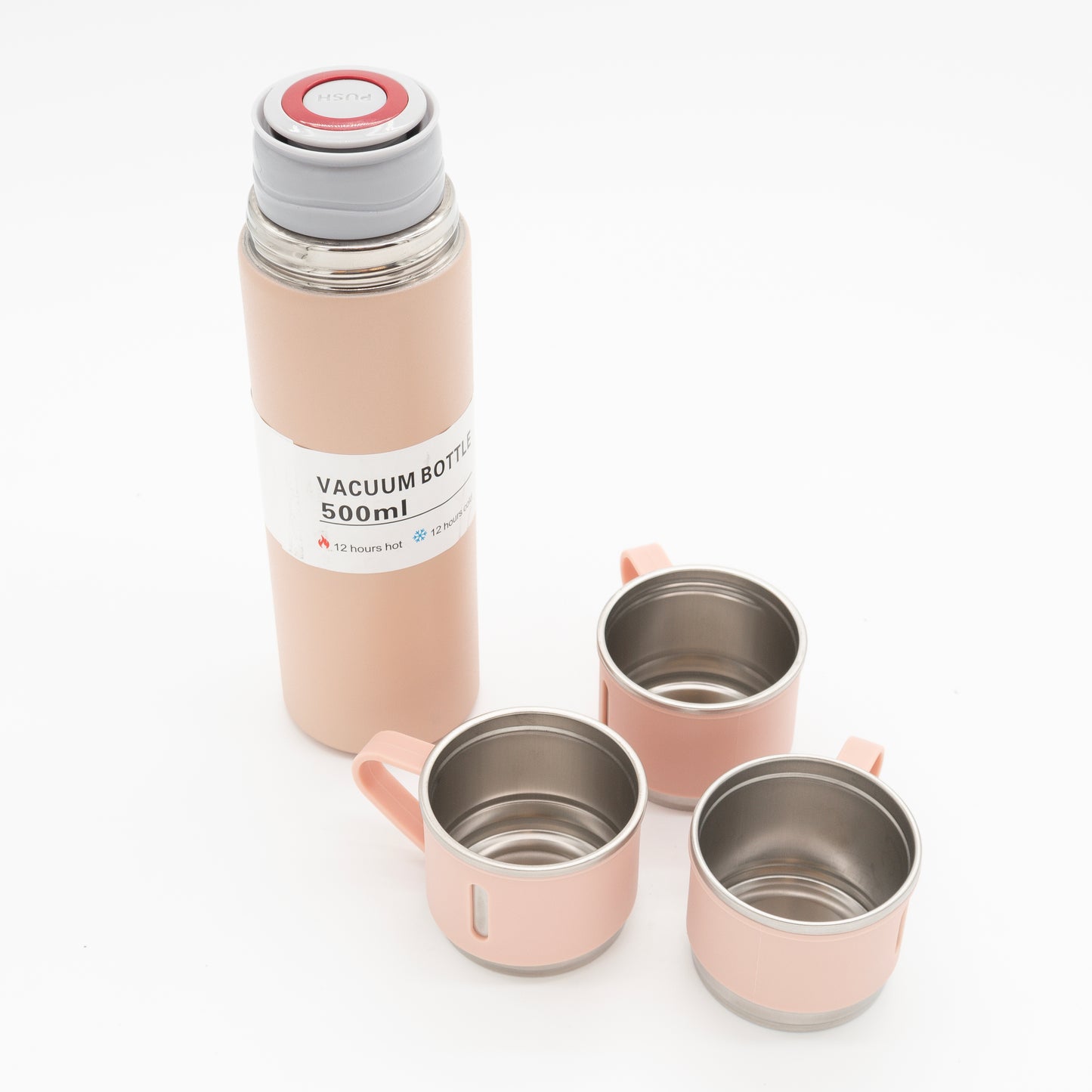 Worallymy 500ml Stainless Steel Vacuum Flask with Cups