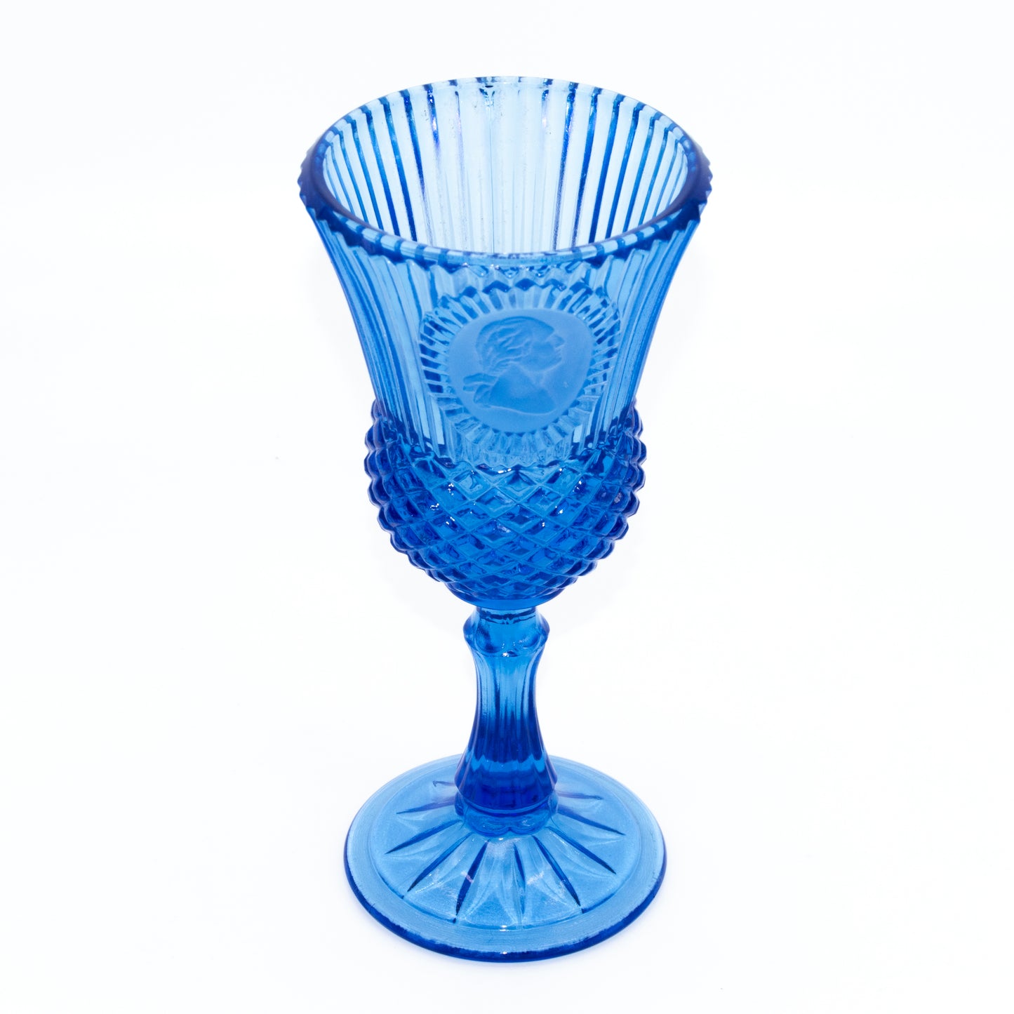 Fostoria for Avon Blue Glass Goblet