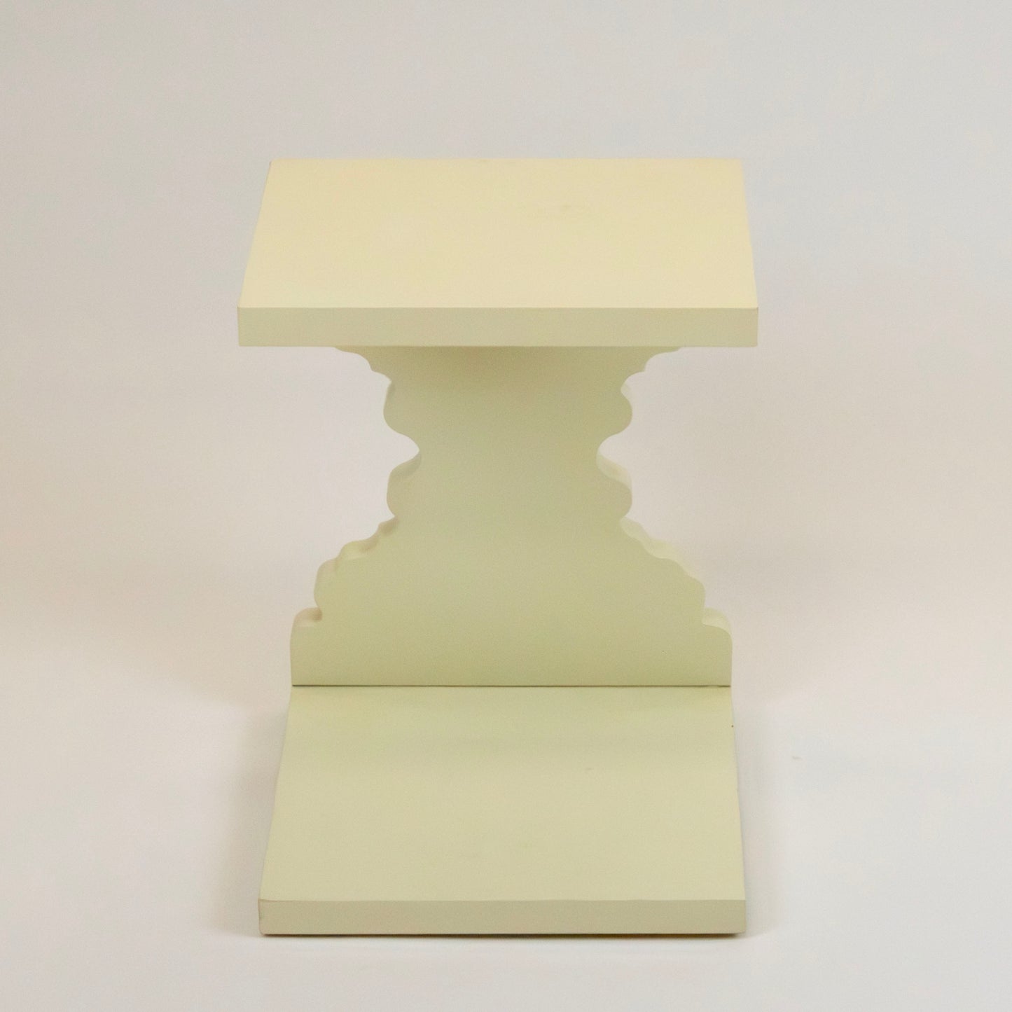 Cream Modern Side Table – Sculpted Accent Furniture