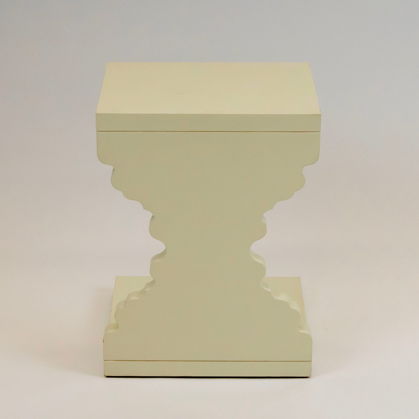 Cream Modern Side Table – Sculpted Accent Furniture