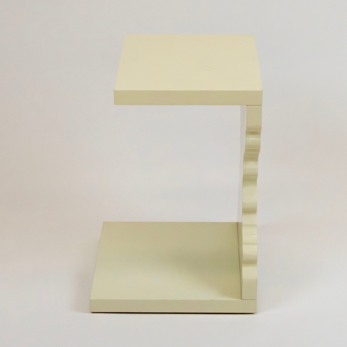 Cream Modern Side Table – Sculpted Accent Furniture
