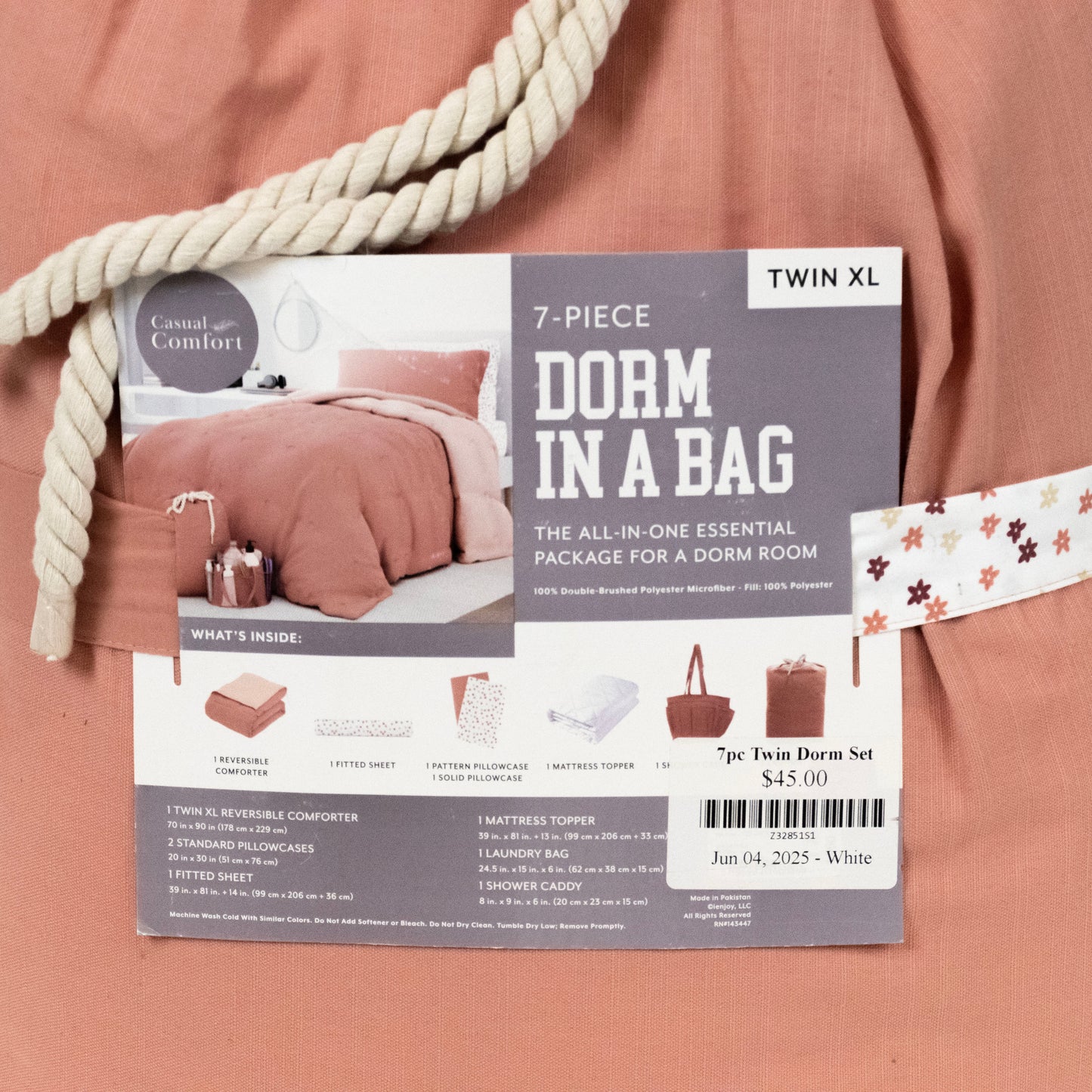 7-Piece Twin XL Dorm in a Bag – Complete Bedding & Essentials Set