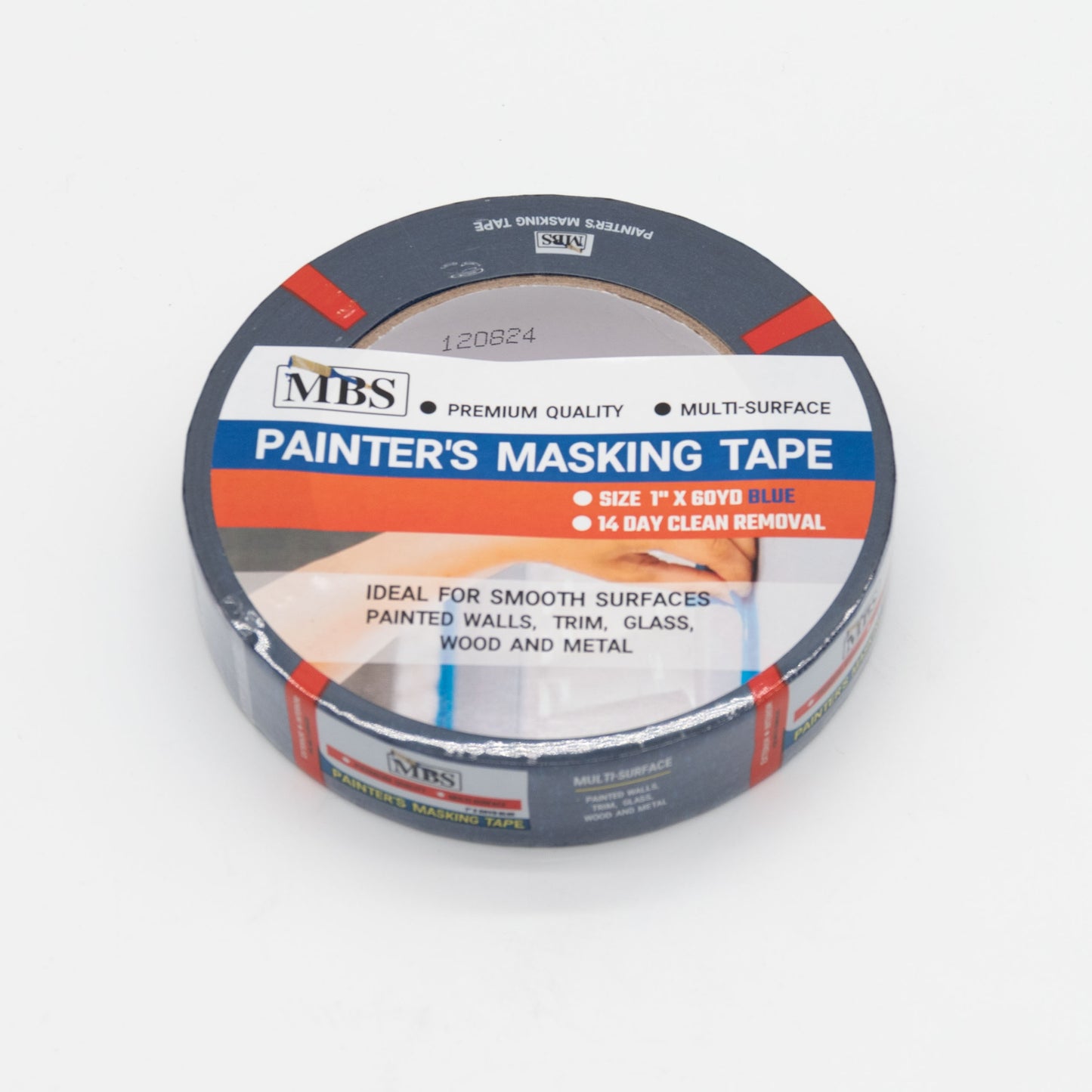 MBS Painter’s Masking Tape – 1” x 60yd Blue | Multi-Surface & Clean Removal