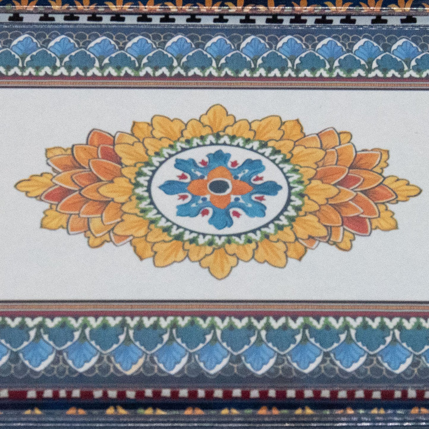 Tovolo Decorative Melamine Serving Tray – Blue Floral Pattern
