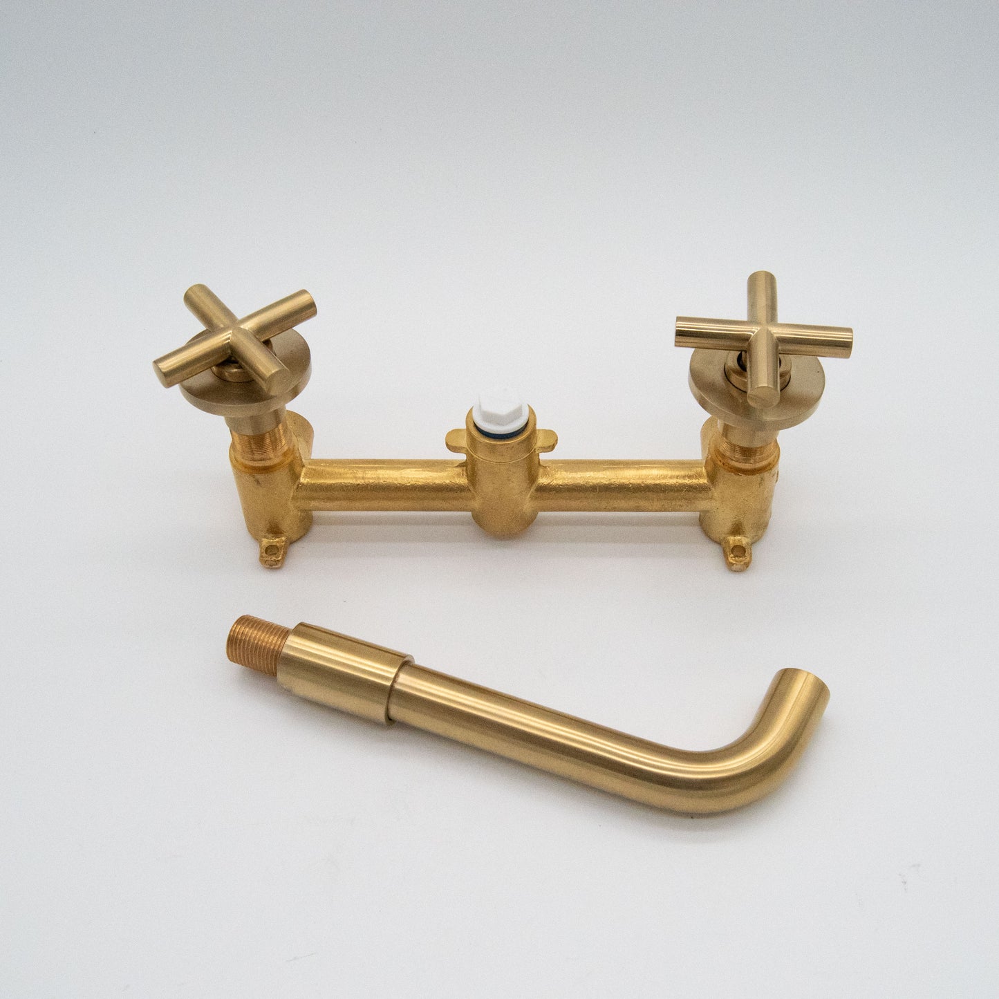 Gold Wall Mount Faucet – Industrial Brass Finish