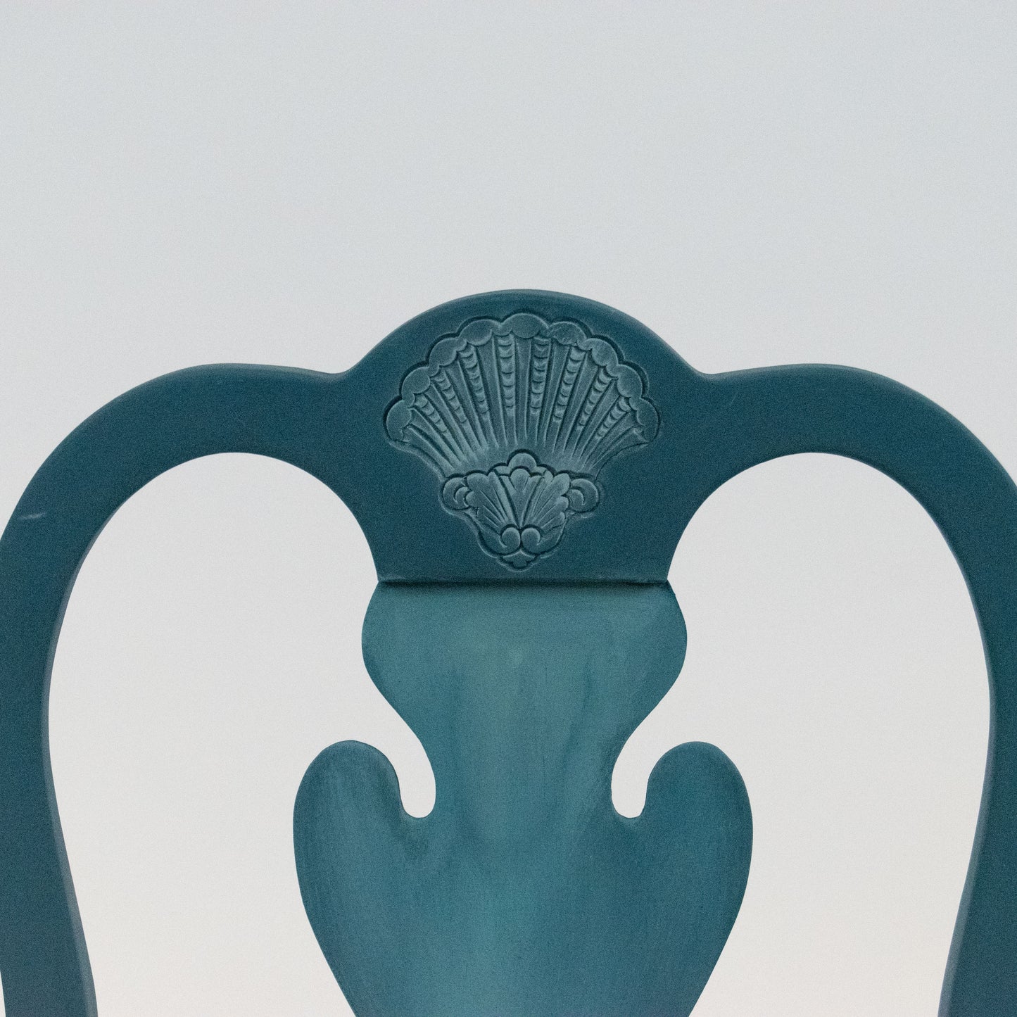 Refurbished Vintage Antebellum Accent Chair – Teal Blue with Paisley Upholstered Seat