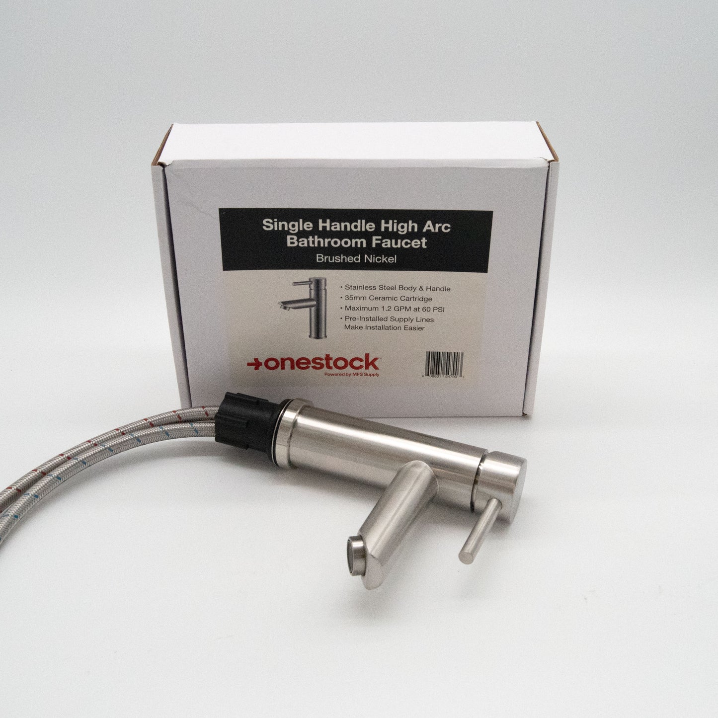 Onestock Brushed Nickel Bathroom Faucet – Single-Handle Design
