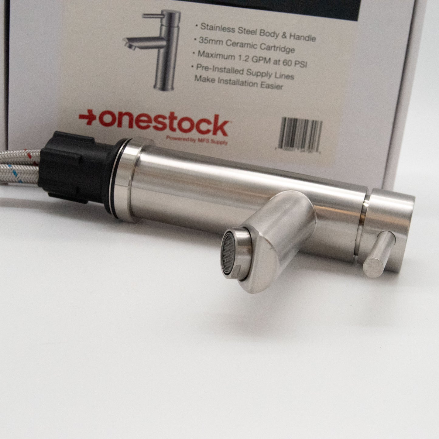 Onestock Brushed Nickel Bathroom Faucet – Single-Handle Design