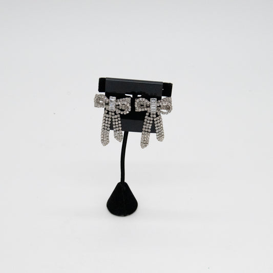 Rhinestone Bow Earrings