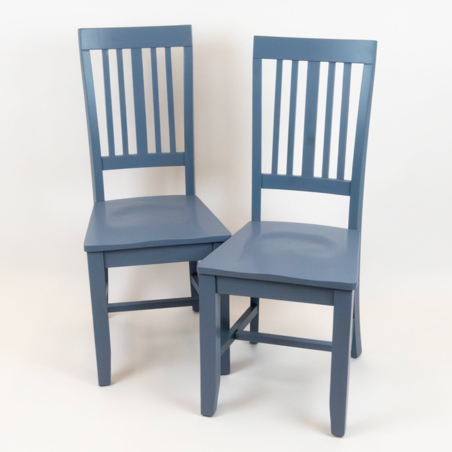 Blue Slat-Back Dining Chairs (Set of 2)