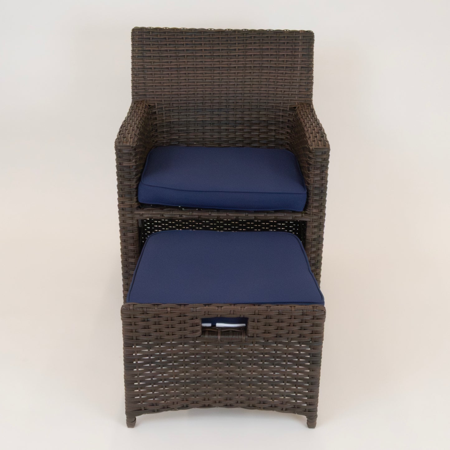 Outdoor Wicker Patio Set with Hidden Ottomans & Storage Table (5-Piece)