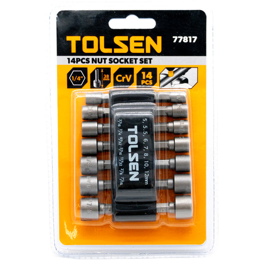 Tolsen 14-Piece Nut Socket Set
