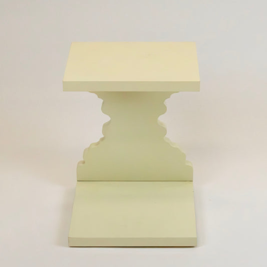 Cream Modern Side Table – Sculpted Accent Furniture