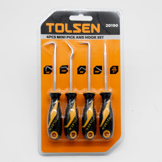 Tolsen 4-Piece Mini Pick and Hook Set