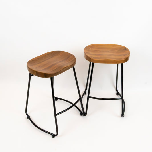 Wood & Metal Counter Stools (2) 24"