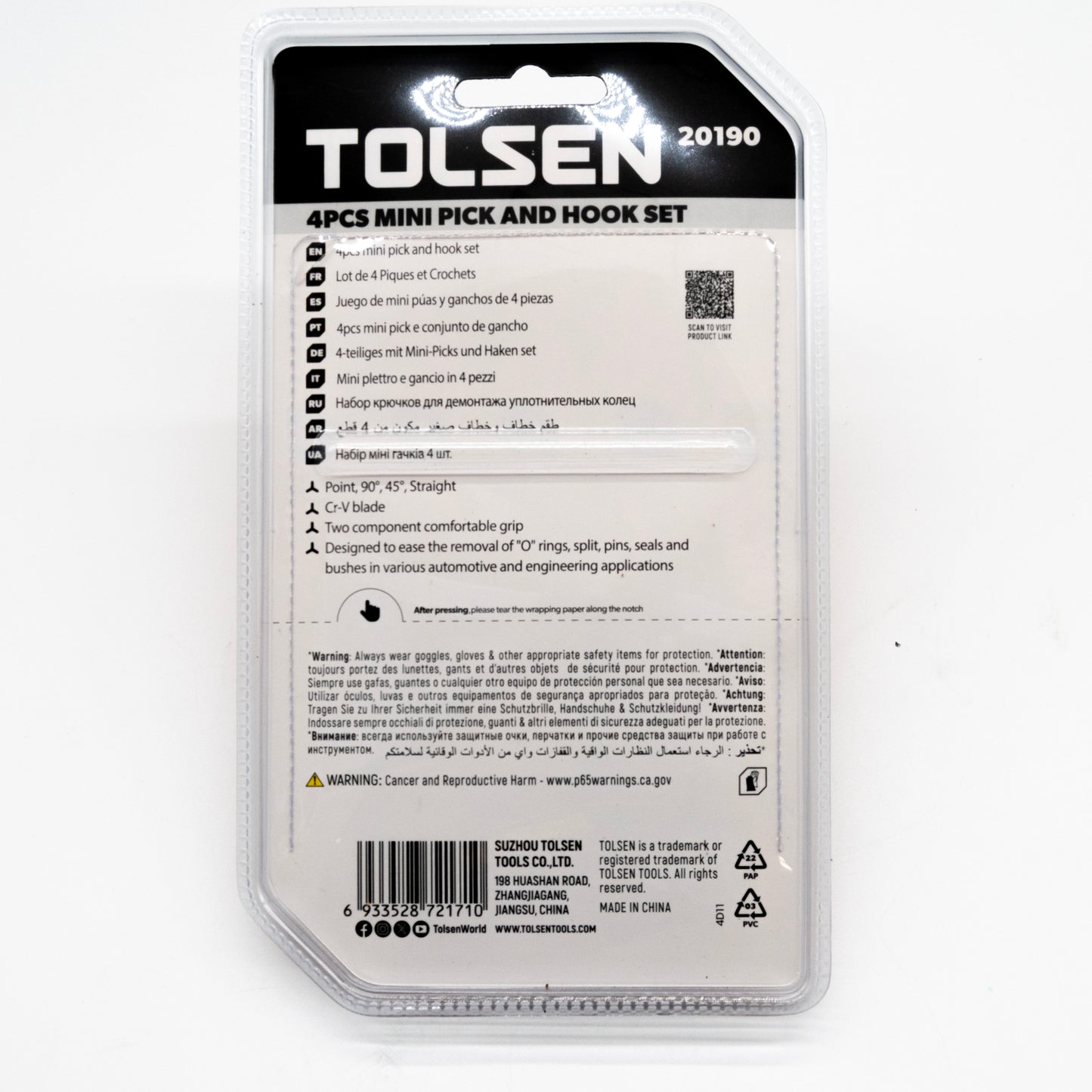 Tolsen 4-Piece Mini Pick and Hook Set