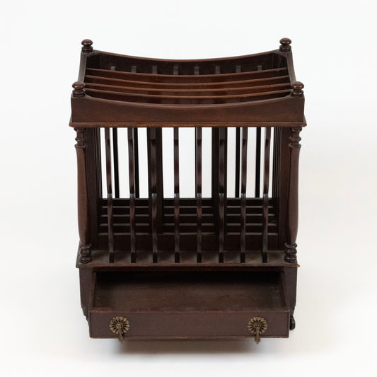 Antique Wooden Sheet Music Rack with Drawer – Vintage Storage & Display