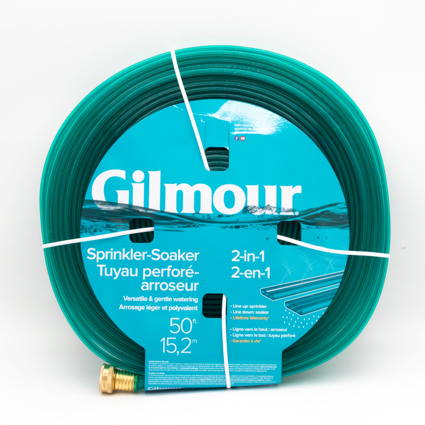 Gilmour 50 ft Sprinkler & Soaker Garden Hose – 2-in-1 Watering System