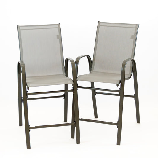 Stackable Patio Bar Chairs – Set of 2