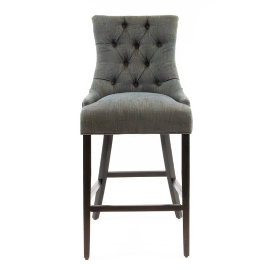 Tufted Upholstered Charcoal Barstool (Set of 2)