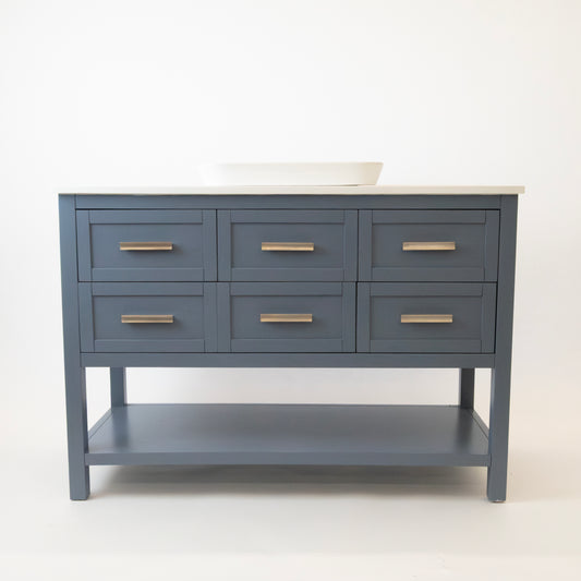 48" Steel Blue Bathroom Vanity with Sink